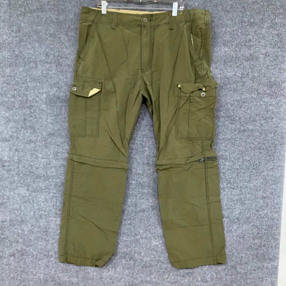 WearFirst Mens Convertible Cargo Pants Olive Stone Green 38x32 M72A9982SQB